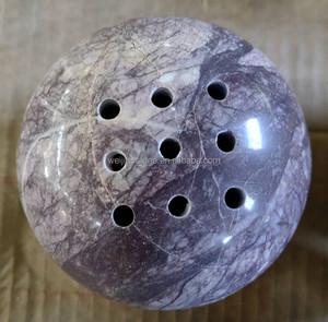 Quemador de Incienso Mubkhara de Mármol Travertino Verde, Blanco, Negro, Morado, Marrón y Beige - Product Image 6