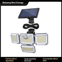 Lampe murale solaire extérieure personnalisée en ABS avec détection automatique de mouvement, télécommande et étanchéité IP65