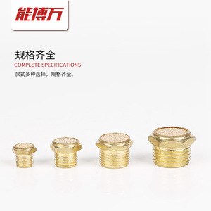 Silencieux pneumatique à tête longue et plate avec bouchon 1/8 1/4, électrovanne en plastique, silencieux en cuivre pour cylindre pneumatique - Product Image 4