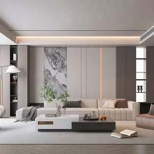 Armoires de rangement en bois modernes personnalisées, meubles de salon avec murs de fond, fabriqués en Chine - Product Image 3