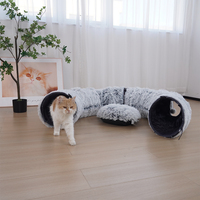 Fabricant de gros tunnel pliable pour chat en peluche pliable