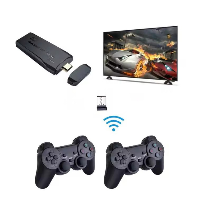 Super Arcade Y3 Mini USB Game Stick 4K Video Game Console Built in 3500 Classic Games Retro Player Double Wireless Controller