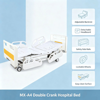 Lit médical manuel en acier pour patient avec dossier réglable et fonctions multifonctions pour clinique et hôpital Lisen MX-A4