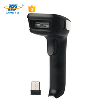 Lector de Códigos de Barras 1D 2D QR Portátil, Escáner de Códigos de Barras Inalámbrico Bluetooth y 2.4G y USB con Soporte