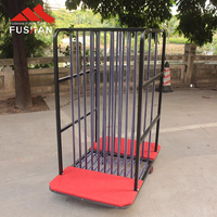 Chariot à plateau tournant en verre pour hôtel et restaurant avec cadre en fer, mobilier d'hôtellerie, chariot de transport, table en verre, chariot en métal