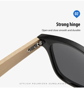 نظارات شمسية رخيصة الثمن بسعر رخيص-UV400 للرجال والنساء من مادة خشبية معاد تدويرها نظارات شمسية من معابد الخيزران - Product Image 5