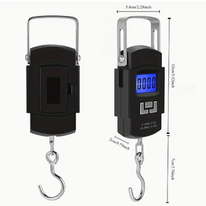 Báscula electrónica portátil LCD de 50 kg/10 g, báscula colgante de viaje con cinta métrica retráctil de 100 cm de largo - Product Image 5