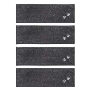 Machine Washable <b>Stair</b> <b>Treads</b> 100% Polyester Embroidered Dog Paw Print <b>Non</b>‑Slip <b>Stair</b> Mats for Wooden Steps - Product Image 2