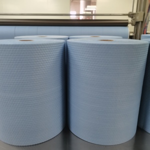 Khăn lau công nghiệp bán chạy, cuộn giấy lau tay khổ lớn, cuộn khăn giấy công nghiệp màu xanh dương khổ jumbo - Product Image 2