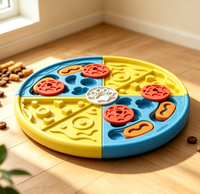 Jouet interactif pour chiens et chats, puzzle à pizza 3-en-1, distributeur de nourriture à alimentation lente, en plastique durable de qualité alimentaire