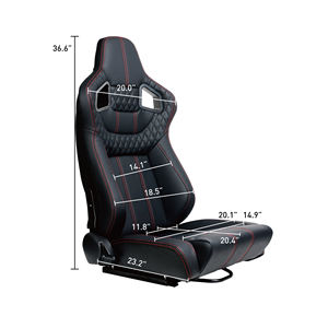 Sièges de voiture noirs GZYLC de haute qualité, sportifs, réglables, type baquet, pour la simulation de course, compatibles <span class=keywords><strong>BMW</strong></span> et Honda, en cuir - Product Image 4