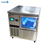 Machine à glaçons commerciale compacte à lumière bleue, faible bruit, haute efficacité, pour bars et cafés