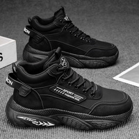 Chaussures de sport montantes respirantes pour hommes, style coréen, à lacets, avec doublure en coton, baskets décontractées épaisses, vente directe usine