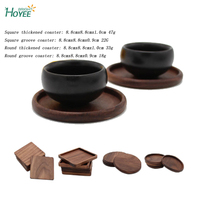 Vente en gros de coussin pour tasse en bois de noyer coussin pour tasse japonaise coussin isolant pour table à manger personnalisation noire