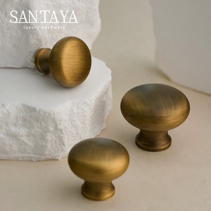 Santaya Solid Antique Brushed Brass Handles Kitchen Cabinet Pulls Bedroom Wardrobe <strong>Drawer</strong> <strong>Knobs</strong> Furniture Bronze Handle - Product Image 4