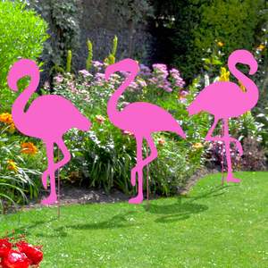 Customized Modern Design Large Pink Flamingo <b>Metal</b> Courtyard <b>Sign</b> Outdoor Lawn Decoration for <b>Garden</b> Floor <b>Sign</b> Small MOQ - Product Image 6