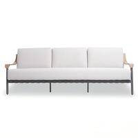 Ensemble de salon de jardin imperméable nordique avec canapé, fauteuil et table basse - Cadre en rotin et métal pour villa, cour, jardin, bar, bureau de vente