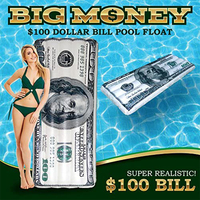 FDS Bouée gonflable à l'effigie d'une billet de 100 dollars US, flottant et gonflable, pour piscine, fête, décoration, jouet