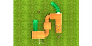 Scivolo per Parco Giochi in Legno Giallo per Esterni a Prezzo di Fabbrica, per Asili, Giardini Educativi Pubblici, Centri Commerciali, Aeroporti - Product Image 3