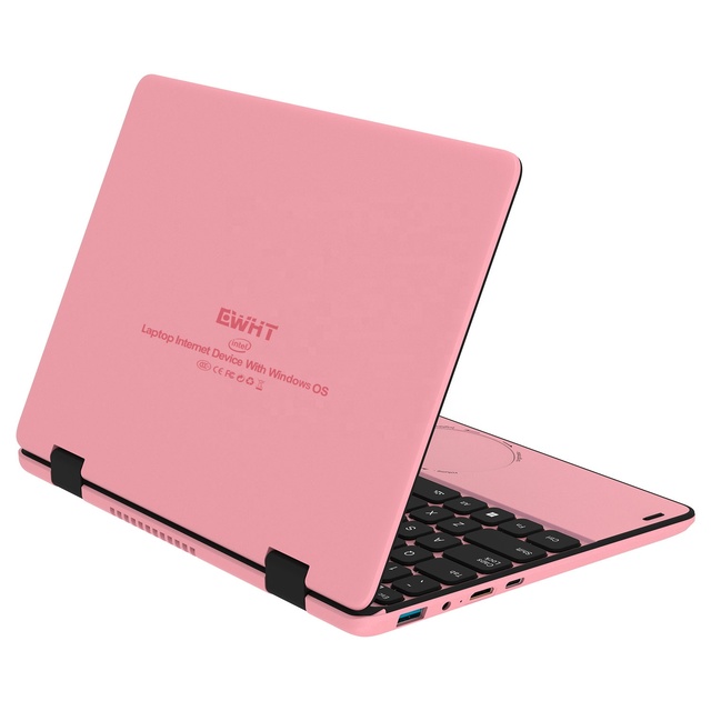 Wholesale Portable 11 Inch Pink Mini Notebook Laptop with In-tel N100 512GB 256GB Window 11 English Keyboard for School Use