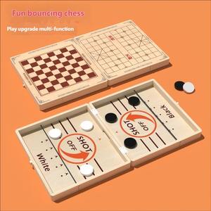 Juego de Ajedrez de Madera Interactivo Personalizable de Primera Calidad, Juego Educativo de Ritmo Rápido para Dos Jugadores, Juguete de Mesa para Batallas, Juego Familiar para la Noche, para Padres - Product Image 1