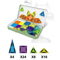 Bloques de Construcción Magnéticos Creativos DIY para Niños, Juego de Bloques de Construcción Magnéticos Montessori STEM, Juguetes Educativos Geométricos de Plástico para Niños