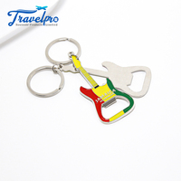 Mode logo personnalisé Sublimation métal porte-clés bière ouvre-bouteille pendentif guitare porte-clés