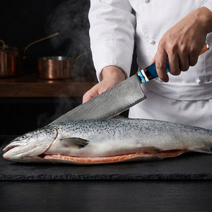 Cuchillo de Chef de Acero de Damasco de 8 Pulgadas, Cuchillo de Cocina Japonés Afilado Hecho a Mano, Gyuto para Cortar Carne, Verduras y Pescado - Product Image 3