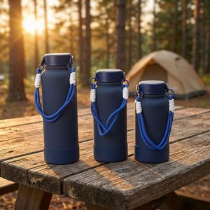 Nuevo Estilo, Botella de Agua Aislada al Vacío de Acero Inoxidable, con Asa de Goma/Pintura en Polvo, Impresión de Logotipo Personalizado, Libre de BPA, para Camping - Product Image 1