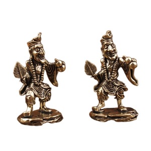 Statue de Bouddha vivant en laiton Ji Gong, 2 pièces, ornement de bureau, figurine de collection, décoration de maison, artisanat artistique - Product Image 5
