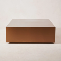 Table basse carrée moderne de luxe en acier inoxydable sur mesure pour salon