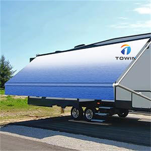 Couverture d'ombre en PVC gris résistant aux UV 100% haute résistance pour camping-car remorque <span class=keywords><strong>caravane</strong></span> écran de confidentialité côté voiture RV <span class=keywords><strong>auvent</strong></span> - Product Image 2