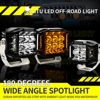 Luces LED Laterales con DRL de 5 Pulgadas y 75W, Combinación de Haz de Luz Amarillo y de Inundación, Barra de Luces LED Antiniebla para Camiones, Luces de Trabajo para Coche 4x4 Todoterreno