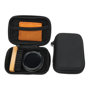 Huile de polissage de chaussures en peluche de nettoyage du cuir avec brosse Kit de crème de cire de <span class=keywords><strong>chaussure</strong></span> à l'huile de silicone noire pour cirage de chaussures - Product Image 1