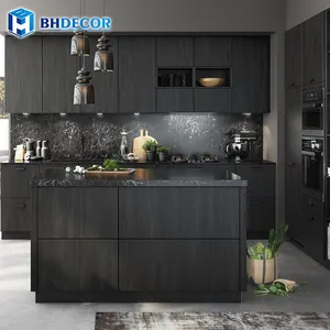 Kabinet dapur minimalis, desain sederhana gaya pas kayu Modern minimalis untuk dapur kecil