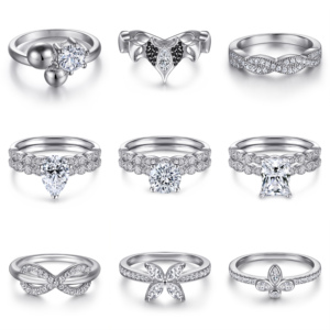 Fashion 925 Sterling <b>Silver</b> <b>Rings</b> Collection for Women - Assorted Designs with Cubic Zirconia Halo <b>Solitaire</b> & Geometric Styles - Product Image 2