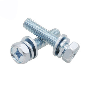 Tornillos Combinados SEMS de Grado 8.8 de Acero al Carbono con Recubrimiento de Zinc, Cabeza Hexagonal con Ranura Cruzada y Arandelas - Product Image 3