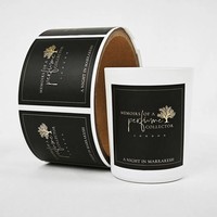 Adhesivo de vinilo resistente al agua duradero personalizado etiqueta holográfica para whisky vino etiqueta permanente para embalaje de botellas para velas