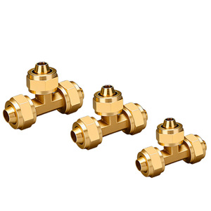 Huihong Brass <b>Quick</b> Connect Tee Fitting 6 8 10 12mm Pneumatic Tube <b>Connector</b> For Air Compressor System - Product Image 1