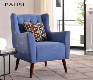 Nordic per il tempo libero sedia per camera da letto e <span class=keywords><strong>soggiorno</strong></span> poltrona singola con rivestimento in tessuto compensato in legno stile per uso alberghiero all'ingrosso - Product Image 1