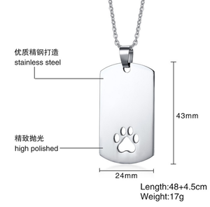 사용자 정의 금속 라벨 기호 얼룩 스틸 레이저 새겨진 개 태그 애완 동물 태그 체인 - Product Image 3