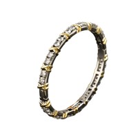 Parure de bijoux de luxe en argent plaqué bicolore avec cercle en zircon cubique, comprenant collier, bracelet, bague et boucles d'oreilles pour femme, style Ins, ensembles de bijoux tendance