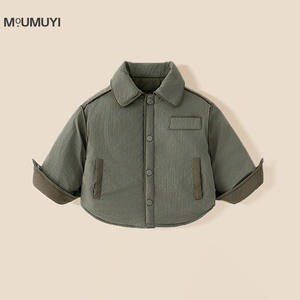 Veste d'hiver pour enfants 2025, style coréen, couleur unie, en coton, élégante, <span class=keywords><strong>col</strong></span> rabattu, matelassée, décontractée, tendance, pour garçons et filles - Product Image 3