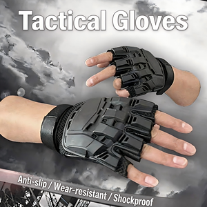 Gants tactiques mi-doigts pour hommes et femmes, pour l'entraînement, la défense personnelle, le cyclisme, l'escalade, anti-émeute - Product Image 5