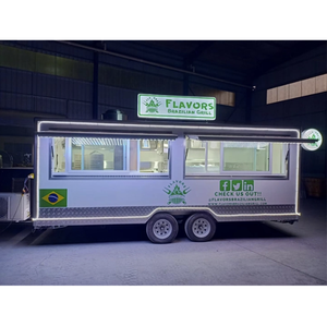 Chariot de nourriture de plaque chauffante de camion de nourriture mobile de voiture de casse-croûte commerciale avec le fumeur de gril de BBQ de <span class=keywords><strong>friteuse</strong></span> - Product Image 3