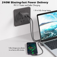 USB4 Datenkabel aus Nylonmaterial 90-Grad-Winkel Typ-C zu Typ-C 8K Bildschirmprojektion 40Gbps Übertragung 240W Schnellladung und USB4