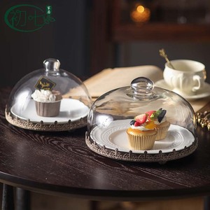 Support à gâteau rond en verre avec couvercle, plateau de présentation anti-poussière pour desserts, fête d'anniversaire, service, 1 pièce - Product Image 4
