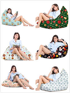 Maxfree Housse de pouf convertible en canapé-lit triangulaire, style moderne, thème Noël, sans rembourrage, pour cadeau de Noël - Product Image 3