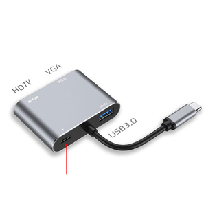 4-in-1 USB 3.1 Type-C ハブ ドッキング ステーション アダプター コンバーター VGA 4K HDTV USB3.0 PD ポート 60Hz コンピューター プロジェクター - Product Image 5