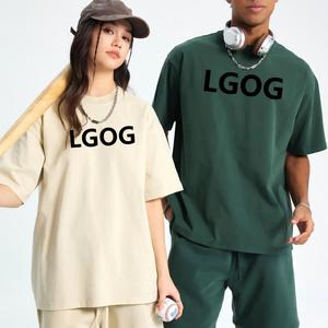 เสื้อยืดแขนสั้นโอเวอร์ไซส์ LGOG ผ้าฝ้าย 100% คอกลม ลำลอง ผ้าถักเรียบ ทรงหลวมสำหรับผู้ชาย - Product Image 1